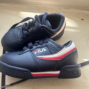 Fila Kids Navy and Red Sneakers